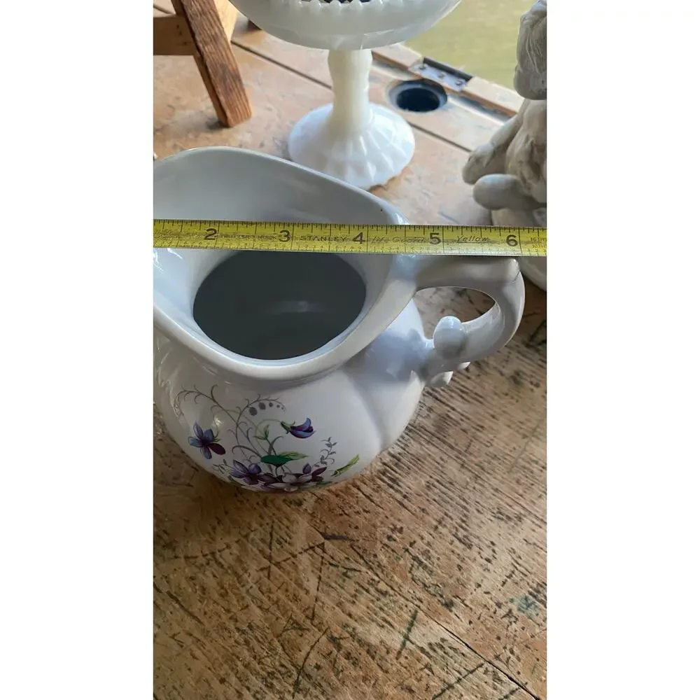 Vintage McCoy Pottery Pitcher Violets/Pansies Pattern